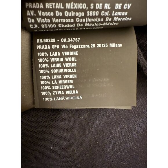 Prada Mens Black Virgin Wool Crewneck Sweater Size 48 - Picture 11 of 11